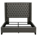 Lendra - Upholstered Wingback Bed With Tufted Headboard