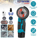 12V Cordless Mini Angle Grinder Hand Polishing Grinding Machine Cordless Cutter Grinding Tool with 7Pcs Disc 2Pcs 1100mAh Batteries and Charger Hex Ke