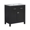 Bathroom Vanity With Ceramic Sink, Modern Single Bathroom Cabinet With 2 Doors And A Shelf, Soft Close Doors by HouseOfZazla