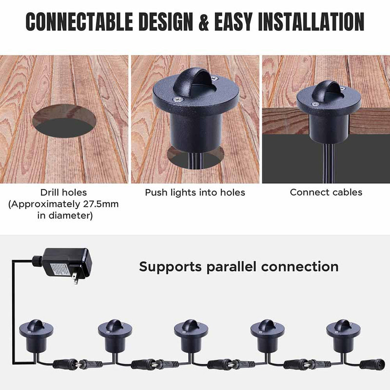 Yescom Recessed LED Deck Light 10Pack Step Patio