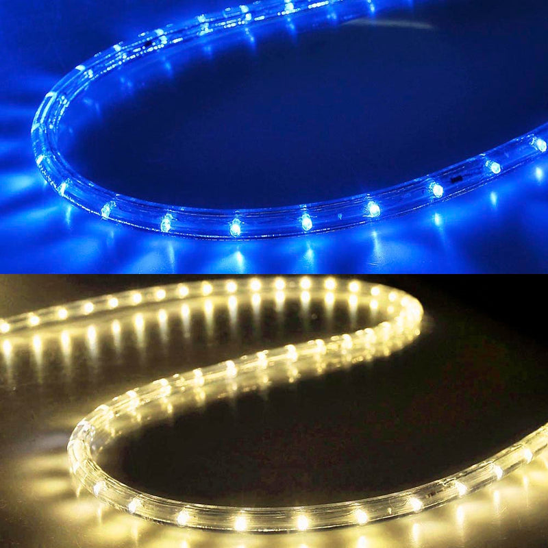 DIY 50ft Waterproof LED Rope Light with Power Cord Connector