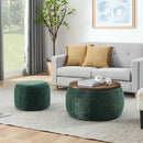 Round Storage Ottoman, 2 In 1 Function, End Table And Ottoman by HouseOfZazla