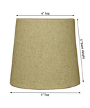 6"W x 5"H Set of 6 Sand Linen Drum Chandelier Clip-On Lampshade