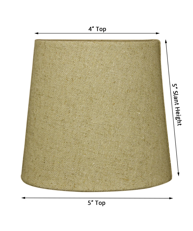 6"W x 5"H Set of 6 Sand Linen Drum Chandelier Clip-On Lampshade