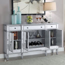 Battista - Mirrored 3 Drawer Wine Cabinet - Silver by HouseOfZazla