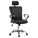 Height Adjustable Office Chair With Casters And Upholstery - Black by HouseOfZazla