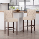 Solstara Upholstered Dining Barstool with Button Tufted and Wing Back by HouseOfZazla