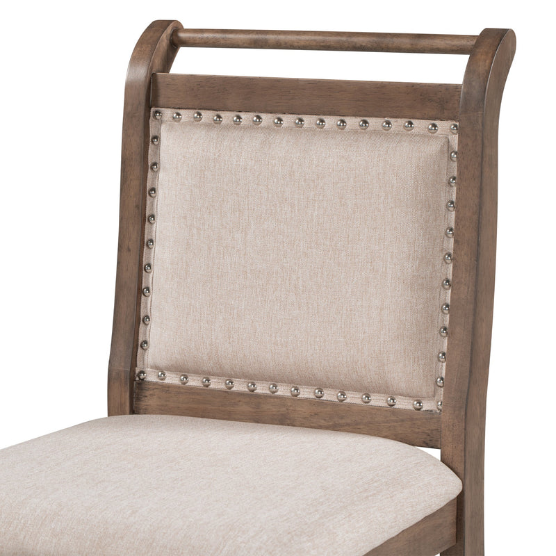 3-Piece Wood Counter Height Drop Leaf Dining Table Set with 2 Upholstered Dining Chairs for Small Place, Brown