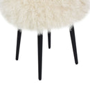 Alberta - Mongolian Sheepskin Round Ottoman by HouseOfZazla