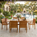 7-Piece Acacia Wood Outdoor Dining Set by HouseOfZazla