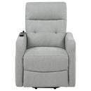Dayes Upholstered Power Lift Recliner Chair Light Grey