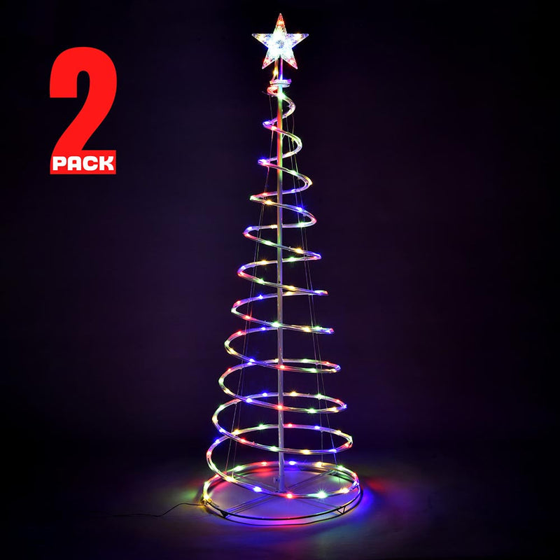 DIY 5' LED Lighted Xmas Spiral Tree Indoor & Outdoor