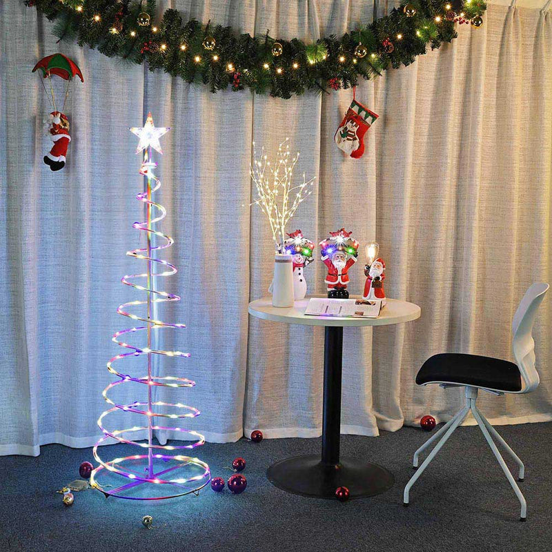 DIY 5' LED Lighted Xmas Spiral Tree Indoor & Outdoor