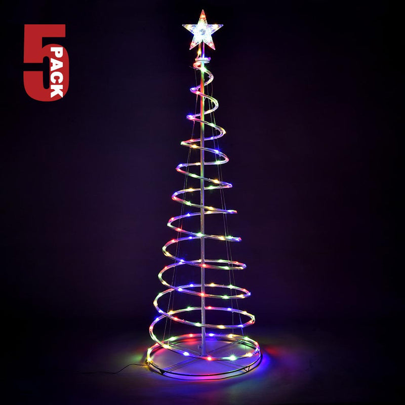 DIY 5' LED Lighted Xmas Spiral Tree Indoor & Outdoor