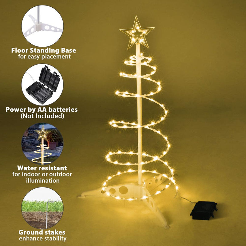 DIY 2ft Spiral Christmas Tree Small Battery Operated