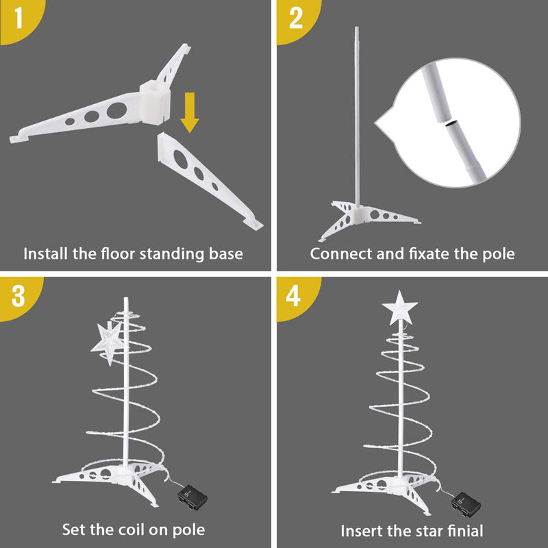 DIY 2ft Spiral Christmas Tree Small Battery Operated