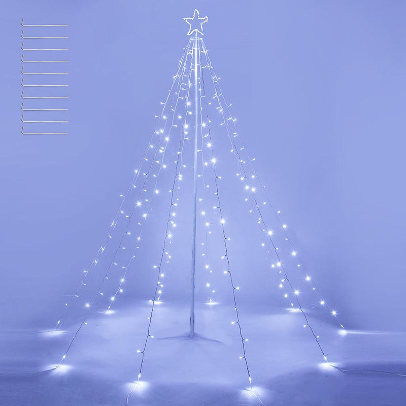Yescom Christmas Tree Light 9 String Lights with Star & Pole