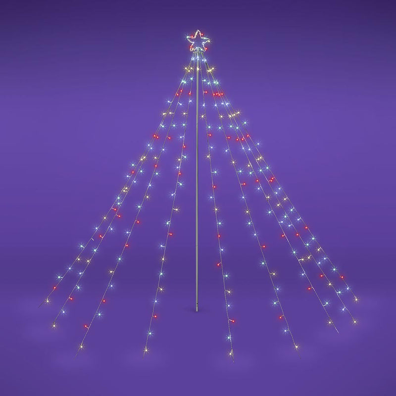 Yescom Christmas Tree Light 9 String Lights with Star & Pole