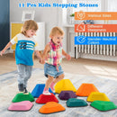 11 Pieces Kids Stepping Stones Stackable Balance Blocks Indoor Outdoor-Multicolor by LJGDeals