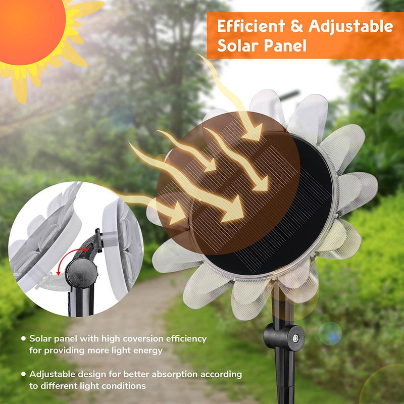 Yescom Solar Garden Light Amphibious Sunflower Light Waterproof RGB