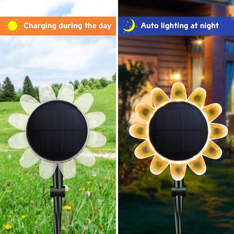 Yescom Solar Garden Light Amphibious Sunflower Light Waterproof RGB