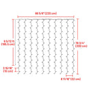 Yescom Curtain Fairy Lights 8-modes Lights Changing