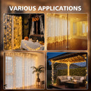 Yescom Curtain Fairy Lights 8-modes Lights Changing