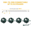 Yescom 110V Commercial String Lights Mini 5mm Xmas Lights 200ft - (4x)50ft