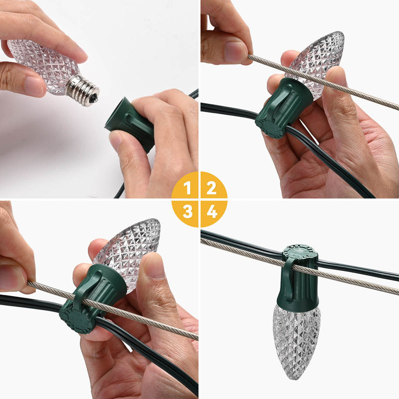 Yescom Commercial C9 Stringer Light with Sockets & Spool SPT-1W