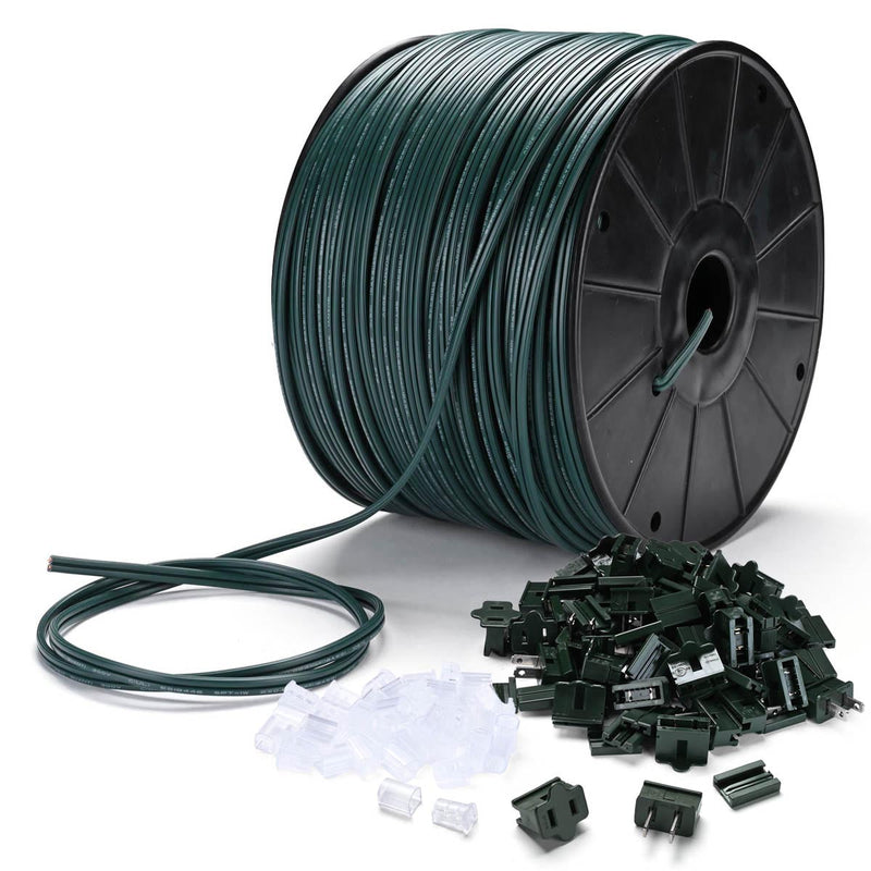 Yescom Electrical Zip-Cord Wire Spool of 500ft SPT-1 with Plugs & End Caps