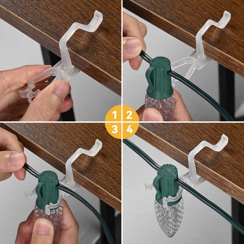 Yescom C7 C9 Christmas Light Clips, Hangers, Stakes, End Caps