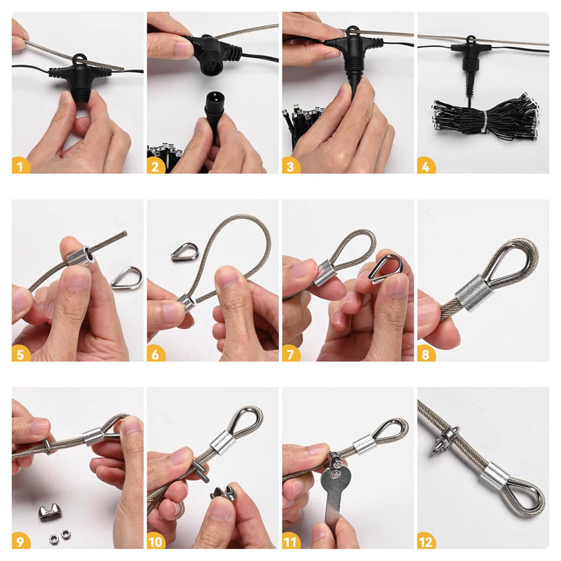 Yescom Commercial Twinkle Curtain String Light 40x10ft