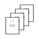 11x14 in, Set of 4, Black Oak Frame