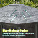 [11X14FT] Premium Four Season Outdoor Aluminum Hardtop Gazebo Sunroom With Galvanized Steel Roof, Sliding Doors And Movable PVC Screen Walls (SAK88776)