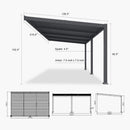 [11X18FT] Alora Modern Wall-Mounted Louvered Pergola With Aluminum Frame (SAK69081)