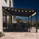 [11X18FT] Alora Modern Wall-Mounted Louvered Pergola With Aluminum Frame (SAK69081)