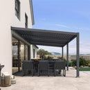 [11X18FT] Alora Modern Wall-Mounted Louvered Pergola With Aluminum Frame (SAK69081)