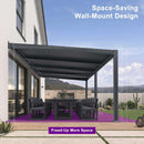 [11X18FT] Alora Modern Wall-Mounted Louvered Pergola With Aluminum Frame (SAK69081)