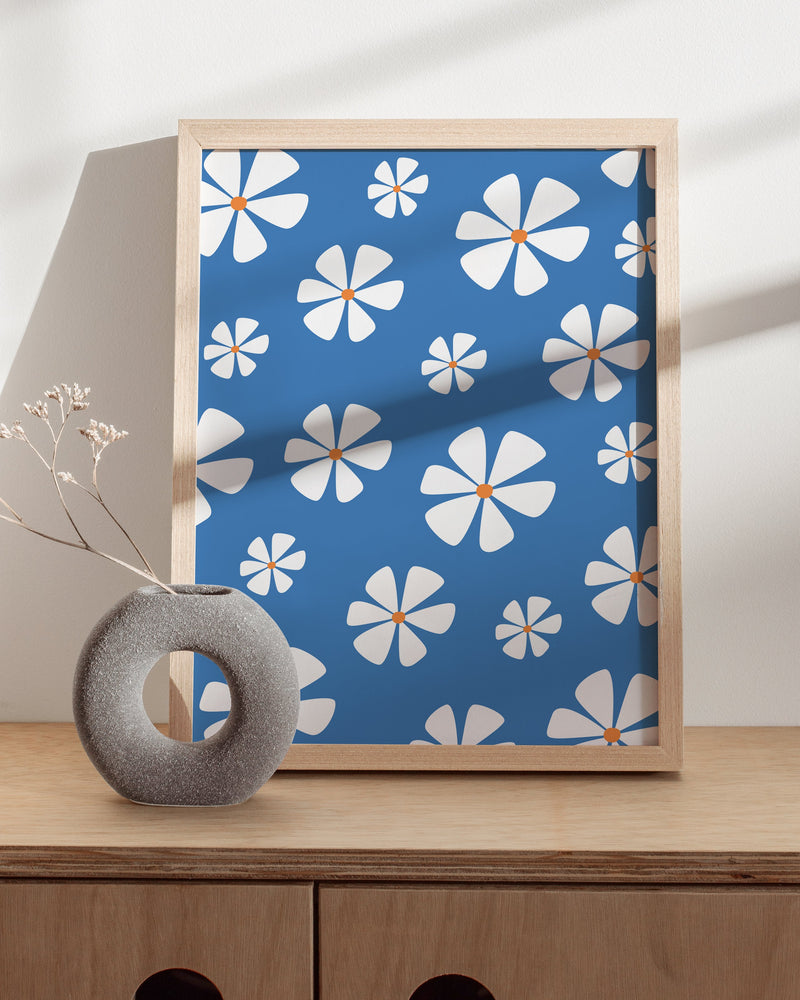 Abstract white daisies