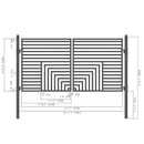 [12-18FT] Heavy-Duty Florence-Style Powder-Coated Galvanized Steel Dual-Swing Driveway Gate (SAK48168)