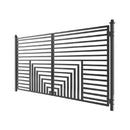 [12-18FT] Heavy-Duty Florence-Style Powder-Coated Galvanized Steel Dual-Swing Driveway Gate (SAK48168)