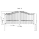[12-18FT] Heavy-Duty London-Style Powder-Coated Galvanized Steel Dual-Swing Driveway Gate (SAK48520)