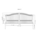 [12-18FT] Heavy-Duty London-Style Powder-Coated Galvanized Steel Dual-Swing Driveway Gate (SAK48520)