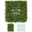 12-Pieces 20 Inch x 20 Inch Artificial Hedge Boxwood Panels by LJGDeals