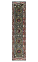 12 feet runner Mustard, Charcoal and Ivory Hand knotted Traditional wool Area Rug by The Rug Decor