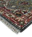 12 feet runner Mustard, Charcoal and Ivory Hand knotted Traditional wool Area Rug by The Rug Decor