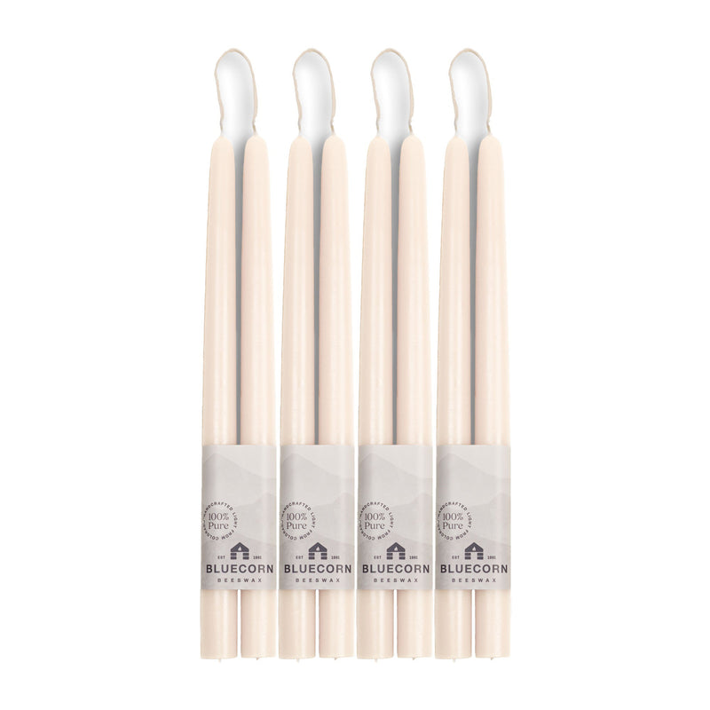 Hand-Dipped Beeswax Taper Candles - Bulk 4-Pair Bundle