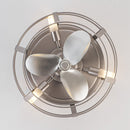 12" Flush Mount Low Profile Caged Small Ceiling Fan with Light and Remote Control