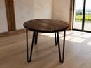 Whiskey & Wine Barrel Steel-Leg Side Table — Glass-Free Oak Top