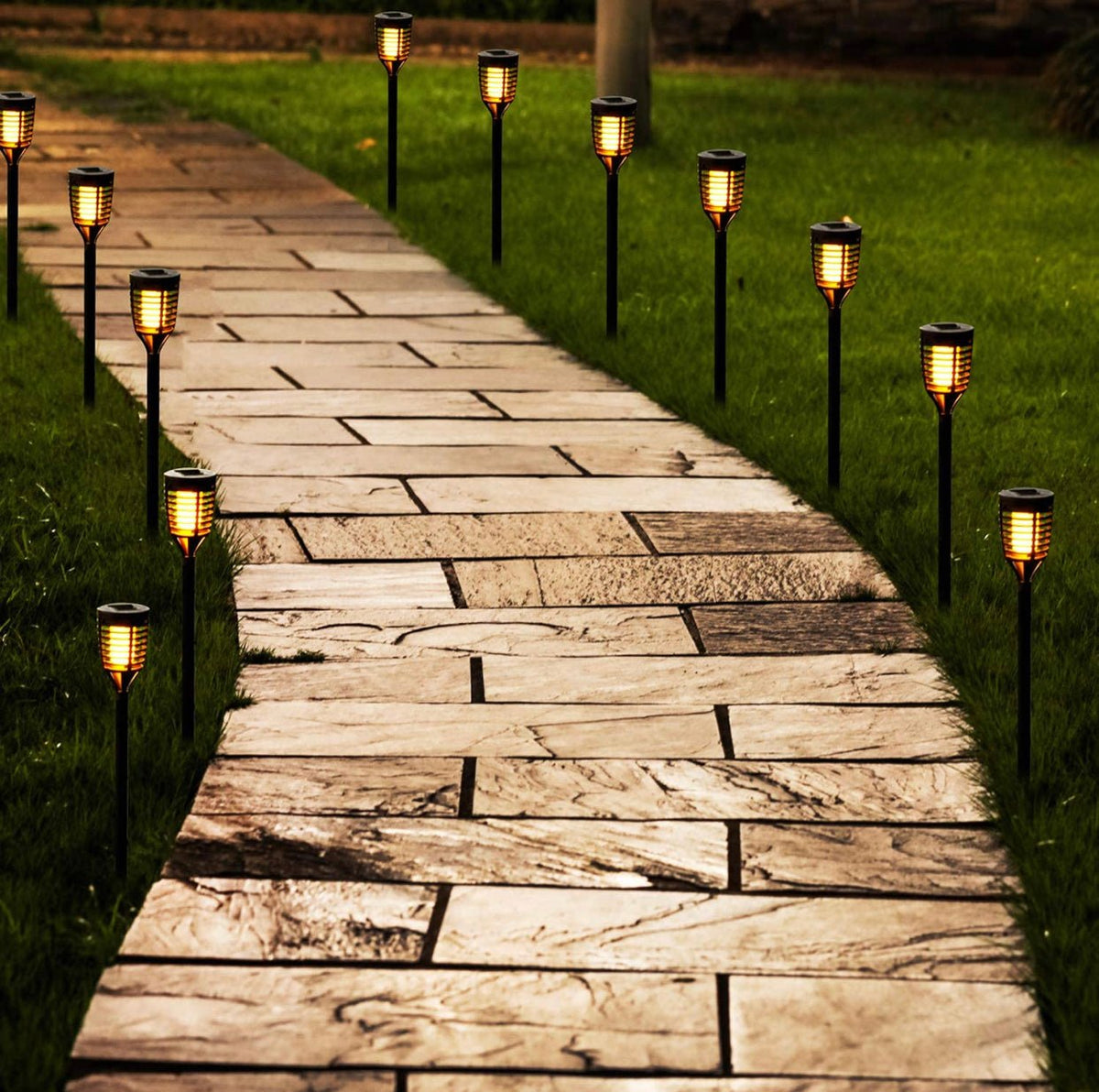 12 Pack Mini Solar Torch Light with Dancing Flickering Flame Lights Auto On/Off, photo 5 of 6
